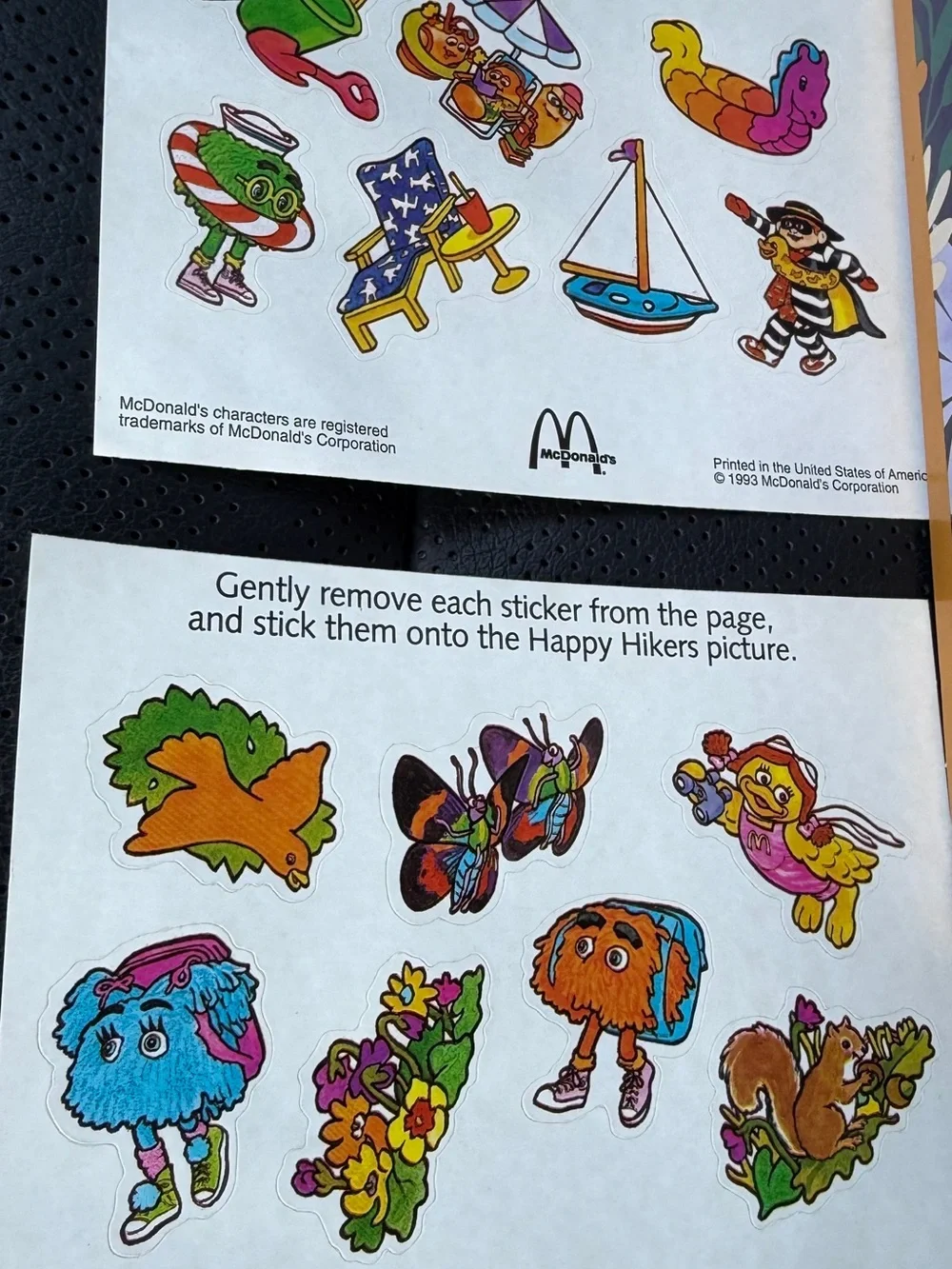 McDonald's Happy Meal Sticker Sheet Set